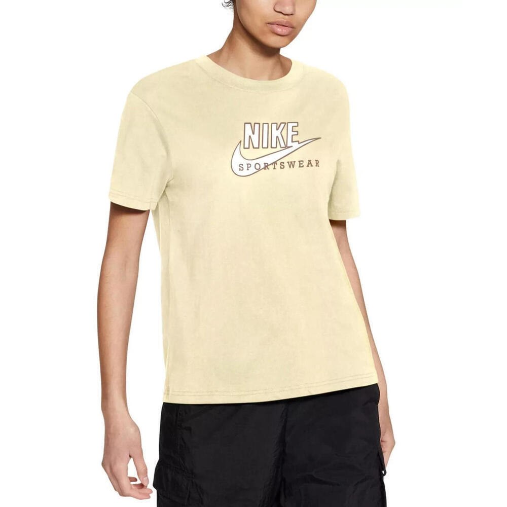 Nike Women’s Sportswear Cotton Heritage T-Shirt, Yellow, XS